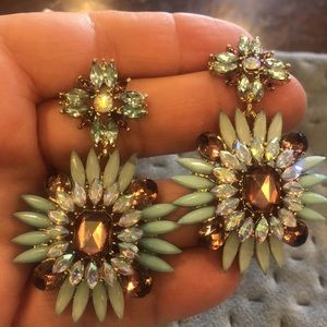 Turquoise & Pink & Aurora Borealis Statement Earrings-NWT-Boutique